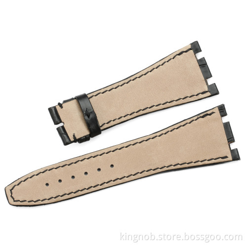 AP01 Genuine alligator leather Watch Band For AP RO - Black